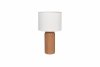 Lampka nocna stołowa ceramiczna podstawa tkaninowy abażur brązowa minimalistyczna klasyczna BLAIR R51811972 Rl